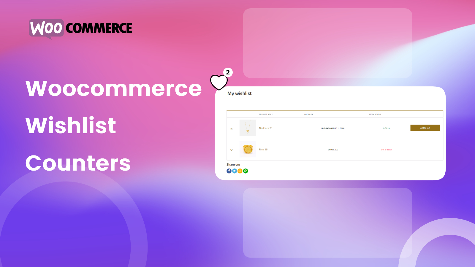 Oxygen Builder Wishlist Counter Product Woocommerce