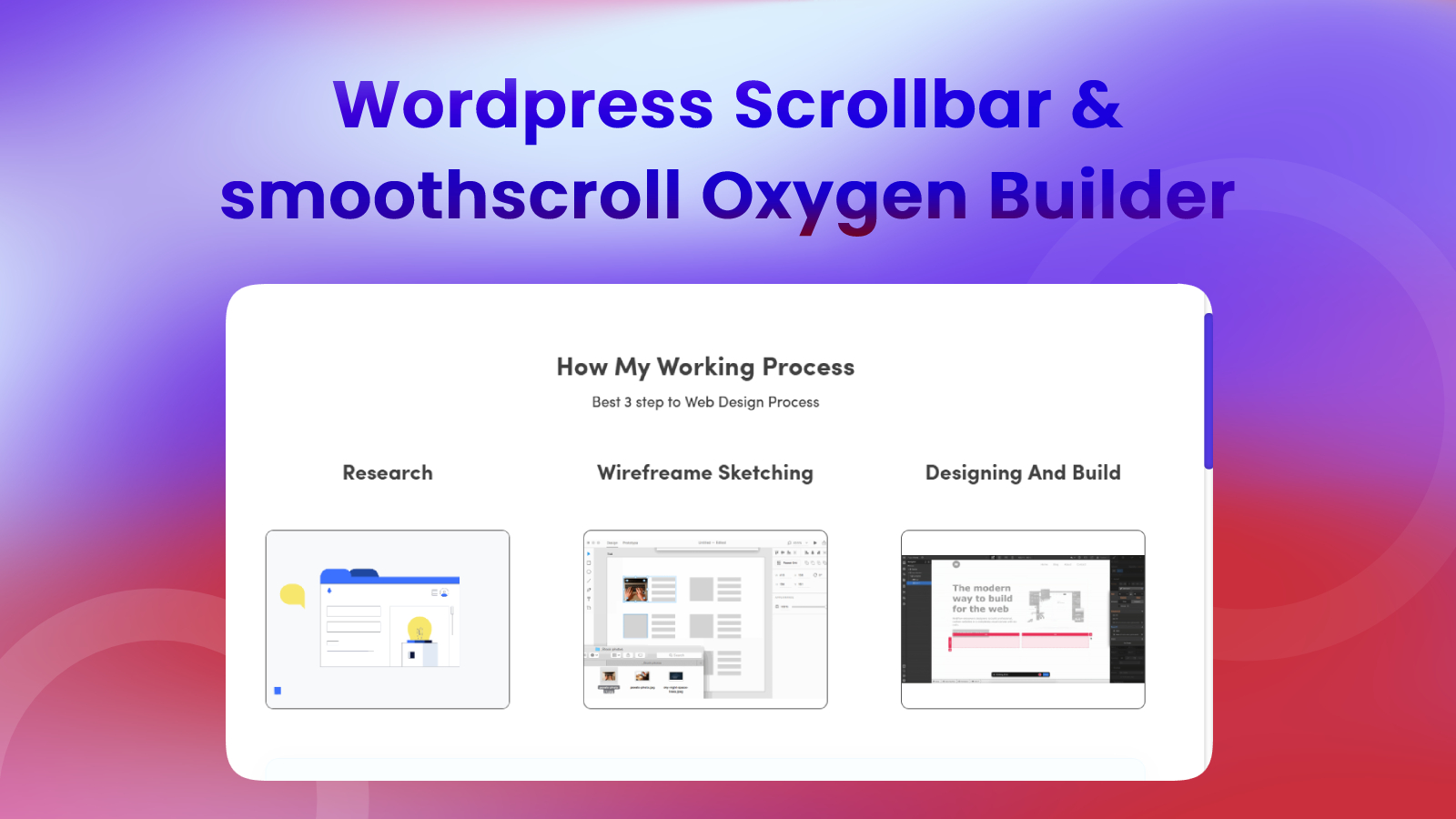 WordPress Scrollbar & smoothscroll Oxygen Builder